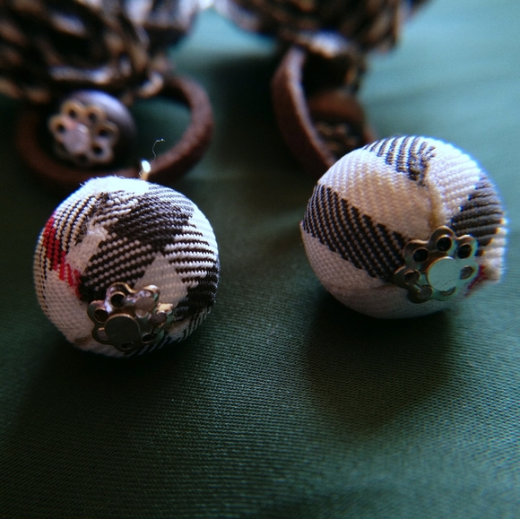 Mixed Media Patterned Drop Earrings - Picture 2 of 5